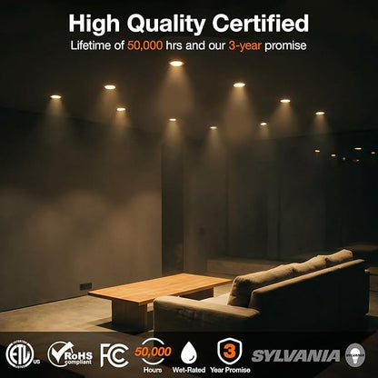 LEDVANCE 6" Night Ring Recessed Ceiling Downlight with Night Light, 12W, Recessed Lighting with 5 CCT (2700K/3000K/3500K/4000K/5000K), 1000 LMS, 90 CRI, Energy Star, Damp Rated - 1 Pack (65793)