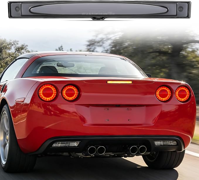 Nilight Third Brake Light Tail High Mount 3rd Stop Lights Smoked Lens Compatible with Chevy Corvette C6 2005 2006 2007 2008 2009 2010 2011 2012 2013 Car Rear Center Cab Lamp