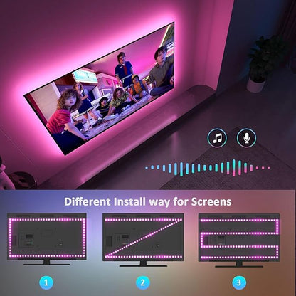 Nexillumi HDMI LED Lights for TV, 32.8ft TV LED Backlight for 70-100 Inch, RGB LED Strip Lights Behind TV, APP Remote Control Music Sync TV Led Lights for Bedroom