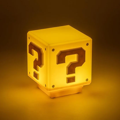 Super Mario Mini Question Block Light - Officially Licensed Super Mario Bros. Merchandise, Bedroom or Game Room Decor, Retro Gamer Gift, Battery Powered | Paladone