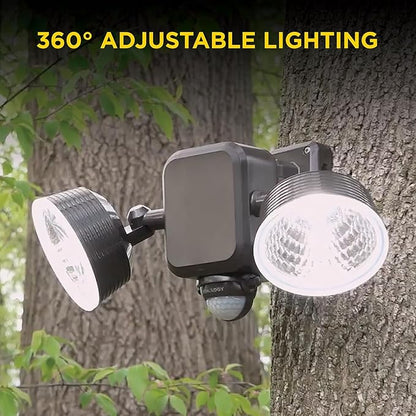Limitless Innovations Lumenology Dual Security Motion Sensor Spotlights with Adjustable Heads and Sensitivity - Ultra-Bright 1,000 Lumen LED Flood Light - Waterproof/Outdoor (Dark Bronze)