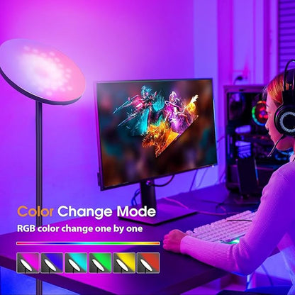 hanaking 30W/2600LM Bright Floor Lamp with Remote Control, RGB Color Changing Torchiere Floor Lamp, Stepless Adjust Color Temperatures and Brightness for Bedroom and Play Room