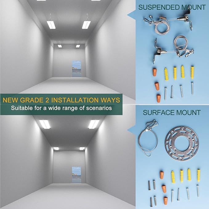 4FT 265W LED Commercial Linear High Bay Light 37100LM[Eqv.1000W MH/HPS],AC100-277V【Driver Equipped】 5000K,Linear Hanging High Bay Light-4Pack