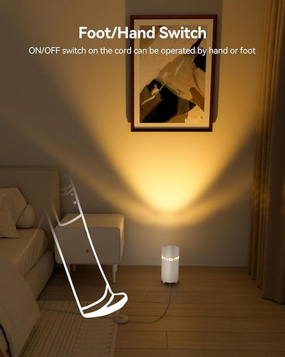2 Pack Uplights Indoor Floor Can Lights, 3000K/4000K/6000K Spotlight Indoor with GU10 Bulbs, Uplighting Spotlights with Foot Switch for Living Room Corner Sofa House Plant Wall Artwork Decor