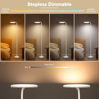SIBRILLE 36W LED Floor Lamp, Super Bright Standing Lamp, Modern Stepless Dimmable Torchiere Tall Lamp with Remote Control, 350°Rotating Head Reading Floor Lamp for Living Room, Bedroom, Office