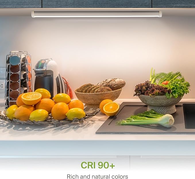 ASD Swivel LED Under Cabinet Lighting Plug in or Hardwired 32 Inch, Dimmable Under Cabinet Lights with High/Low/Off Switch, 3CCT 2700K-4000K, Linkable Under Counter Lights for Kitchen, White, ETL