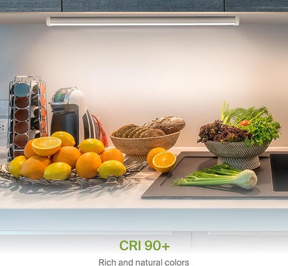 ASD Swivel LED Under Cabinet Lighting Plug in or Hardwired 32 Inch, Dimmable Under Cabinet Lights with High/Low/Off Switch, 3CCT 2700K-4000K, Linkable Under Counter Lights for Kitchen, White, ETL