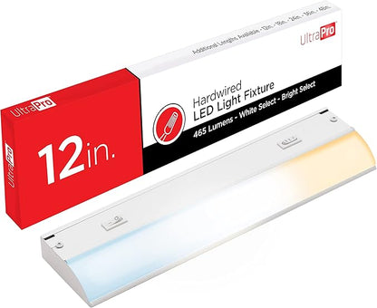 UltraPro 12 inch Hardwired Under Cabinet Lights, 3 Color Settings - 2700K/4000K/5000K - Warm White, Cool White, and Daylight, Under Cabinet Lighting, Dimmable Under Counter Lights for Kitchen, 45366