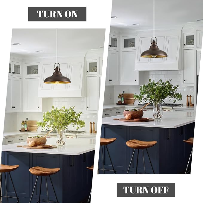 Oil Rubbed Bronze Pendant Light Modern Pendant Lights for Kitchen Island Hanging Lighting Fixture Over Sink for Dinning Room Bedroom Hallway,3 Packs
