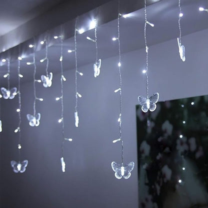 Butterfly Curtain Lights, 13ft 96 LED USB Window Fairy Lights 16 Butterflies 8 Modes Firefly Twinkle Timer String Lights with Remote for Room Bedroom Wall Ceiling Party Wedding Christmas