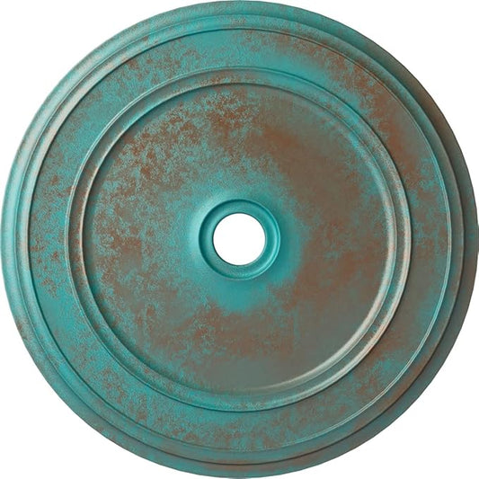 Ekena Millwork CM41CLCGS 41-1/8" x 4" x 2-1/8" Classic Ceiling Medallion, Copper Green Patina