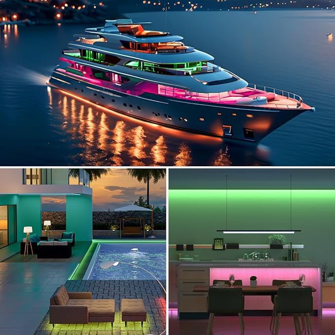 BTF-LIGHTING IP68 Waterproof Outdoor WS2814 RGBW IC LED Strip RGB+Warm White(3000K) Addressable Dream Color 5050SMD Light DC12V 16.4ft 60LEDs/m 20Pixels/m Can Work Outdoor(No Adapter or Controller)