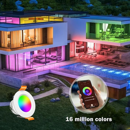 inShareplus 2 Inch Smart Recessed Lighting, WiFi LED Downlight 5W 120V, Dimmable RGBCW 2700-6500K Color Changing, Compatible with Alexa/Google, Ceiling Lights with LED Driver, 10 Pack