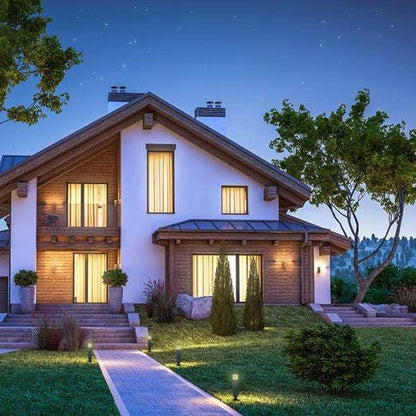 Outdoor Landscape Lighting Low Voltage Garden Landscape Lights Pathway Lights Yard Lights Driveway Lights, Aluminum Construction Waterproof 12V 3W 3000K Warm-Yellow Light（4-Pack）