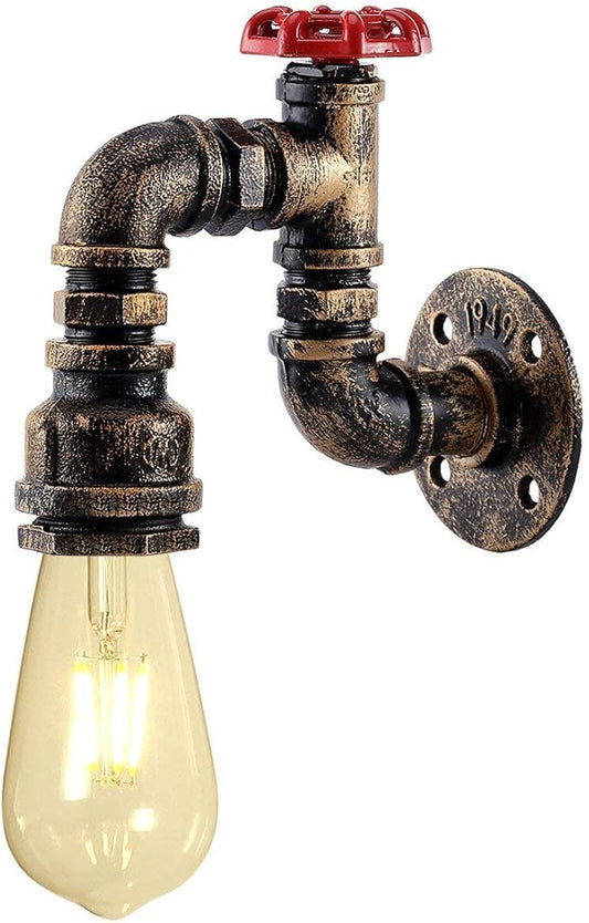 Kawell Vintage Wall Light Fixtures Industrial Retro Wall Sconce Light Creative Water Pipe Wall Lamp Iron Art E26 60W Max for Bedroom Kitchen Restaurant Loft Cafe Bar Hallway