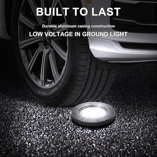 Low Voltage Landscape Well Lights, Outdoor LED Ground Lights for Garden, Lawn Pathway Backyard, Patio Walkway Decor 8Pack Black (Cool White(6000K))
