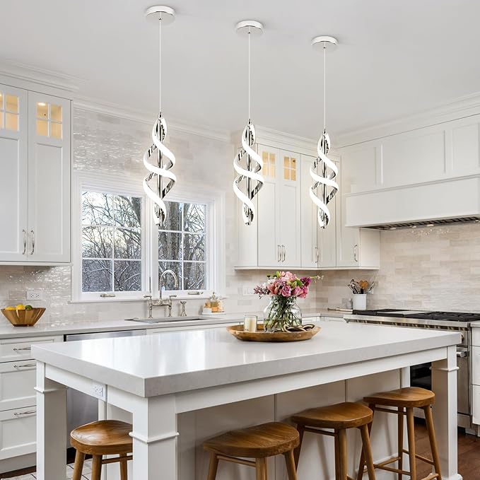 Pendant Light,4000K Modern LED Pendant Lights Kitchen Island,Adjustable Pendant Lighting Over Island Hanging Pendant Light Fixtures for Kitchen Dining Room Hallway Foyer