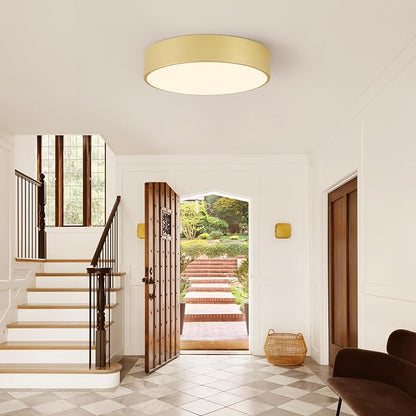 5CCT Modern Gold Close to Ceiling Light Fixtures,15.8 Inch Large Ceiling Lighting,Dimmable LED Ceiling Lamp for Bedroom, Living Room, Laundry Room