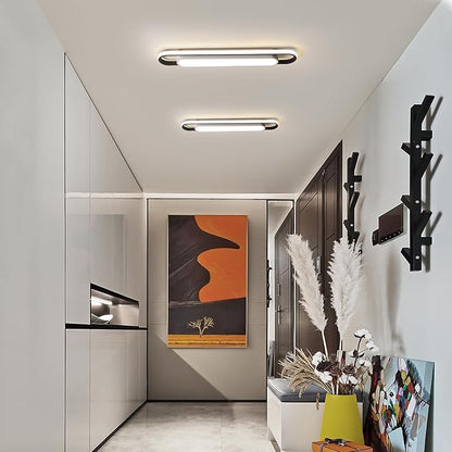Modern LED Smart Ceiling Light,28.3" Flush Mount Ceiling Lamp, 40W Dimmable Linear Metal Chandelier Light Fittings for Kitchen Laundry Garage Dining Room Office Hallway Closet Aisle