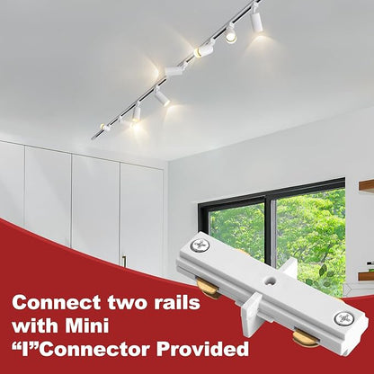 Plug in Track Lighting with Power Cord, 12-Light GU10 Track Lighting Kit with 10FT H Type Track Lighting Rails, Modern Kitchen LED Track Lighting Fixtures Ceiling Spot Light, White (No Bulbs)