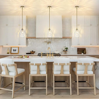 7.8" Island Lights for Kitchen， Glass Pendant Light for Kitchen Island, Gold Hand-Blown Pendant Lights Fixtures with Adjustable Height, Ideal for Kitchen Island, Dining Room, Bedroom, Entryway