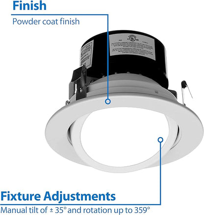 DLG4 Series 4 in. LED Gimbal Downlight Retrofit Kit in 2700K (DLG4-10-120-2K-WH