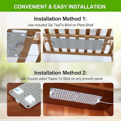 10Panel Grow Lights for Indoor Plants, Seed Starting, Veg, Pot Plants, Bonsai with Timer 4/8/12/16/20H, Ultra-Thin Under Cabinet & Shelf Full Spectrum LED Plant Growing Lamp, Multi-Panels Free Connect