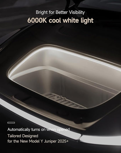 TPARTS Frunk LED Light Strip for Tesla Model Y Premium 2026+, Flexible Silicone Waterproof Interior Lighting Bar, Tool-Free Installation Front Trunk Accessories Ambient Lights (Cool White Light)