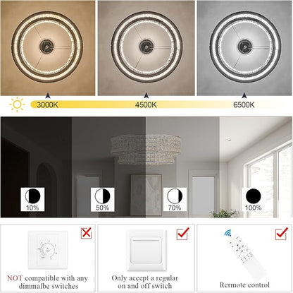 LED Crystal Chandeliers with Remote Control 20’’ Luxury 2-Tier Modern Chrome Chandelier Light Fixture Dimmable for Dining Room Bedroom Kitchen Foyer Entryway 3000-6500K