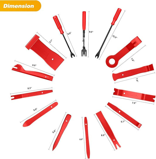 GOOACC 40Pcs Trim Removal Tool,Auto Terminal Removal Key Tool,Auto Clip Pliers Stereo Removal Tools,Car Upholstery Repair Removal Kit,Precision Hook and Pick Set,Wiring Threader,Car Film Scraper
