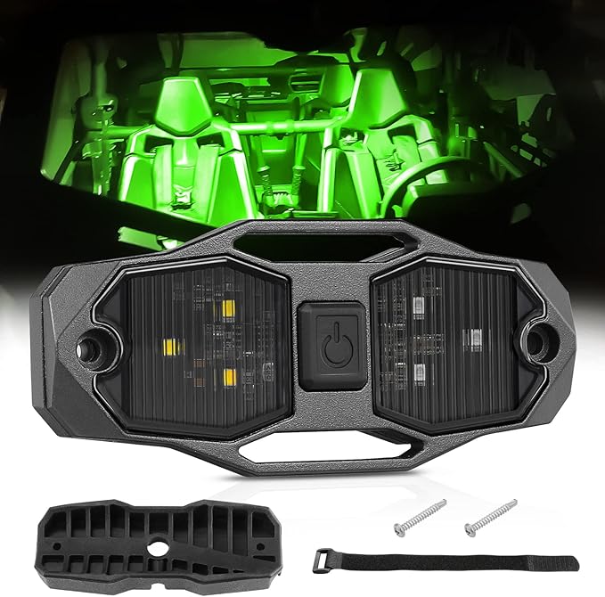 UTV Dome Light - White/Green, ACEC SHOP Universal Roll Bar Mount Dome Light UTV Interior Light Utility Roll Cage Lights LED Dome Light Bar Truck Bed Lights for UTV Polaris ATV RZR SxS Can-Am Kawasaki