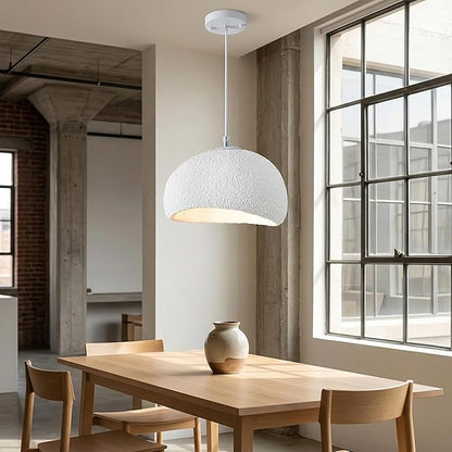 Wabi Sabi Pendant Light Oval, 15.7in Japanese Ceiling Fixture for Dining Room Kitchen Island Hallway Bedroom Restaurant, Adjustable Modern Japandi Hanging Lamp, E26 Base (40cm/15.7in)