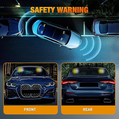 Nilight 12LED Emergency Strobe Traffic Advisor Light Bar 2 in 1 Amber White Dash Warning Safety Flashing Lights Front/Rear Windshield Construction Lights for Trucks Cars Plow Police Vehicles