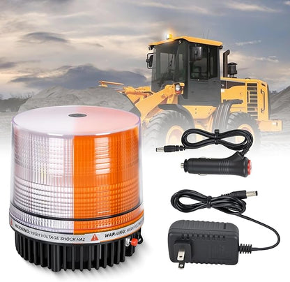 Nilight 18LED Strobe Lights Amber White Wireless Rotating Emergency Safety Flashing Beacon Light with Magnetic Base Mount and Two Types of Plugs for Vehicle UTV Truck Forklift Tractor Snow Plow