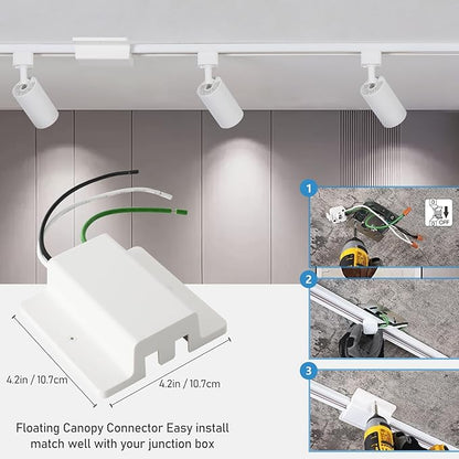12-Light LED Track Lighting Kit with 13FT H Track Lighting Rails & Floating Canopy Connector, GU10 Track Light Kit, Modern Kitchen Track Lighting Fixtures Ceiling Spot Light, White(No Bulbs)