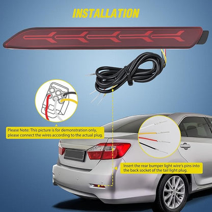 Nilight Rear Bumper Tail Light Compatible with 2006 2007 2008 2009 2010 2011 2012 2013 2014 Toyota Camry Red Lens LED Reflector Bumper Lamps Brake Turn Signal Sequential Flashing Driving Taillights