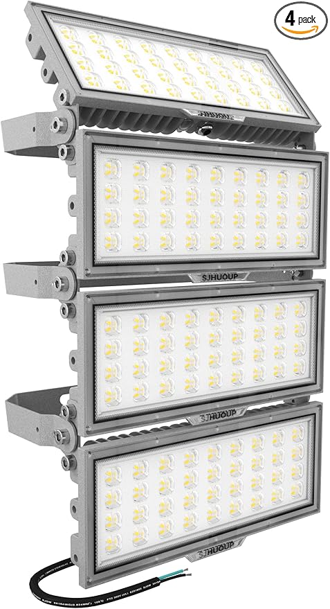 400W LED Stadium Lights,52000Lumen 6500K Super Bright LED Flood Light Outdoor,Surge 6KV IP67 Waterproof Adjustable Lighting Angle for Stadium,Arena