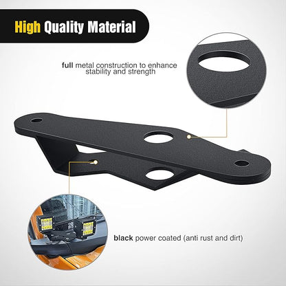 Nilight 2PCS Lower Windshield Hinge Mounting Brackets Dual A-Pillar Brackets for Offroad LED Fog Light Pods for 2021 2022 2023 2024 2025 2026 Ford Bronco
