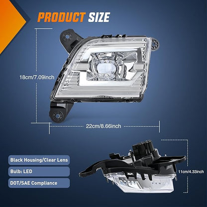 Nilight Fog Light Assembly Compatible with 2019 2020 2021 2022 2023 Chevrolet Silverado 1500 2020-2023 Chevy Silverado 2500HD 3500HD Clear Lens Driver and Passenger Side