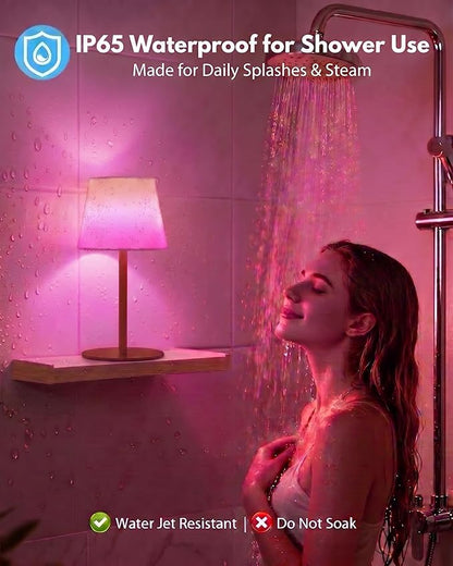 EZVALO Spa-Like Shower Lamp – Waterproof Bathroom Lamp with Remote, Rechargeable Cordless Mood Light, 3 Color Temps & 80 RGB Colors for Relaxing Bathroom & Bathtub Experience (1 Pack)