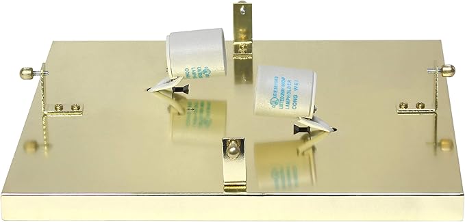 Elegant Designs FM1004-GLD Elipse Crystal 12 Inch Modern Metal 2 Light Squared Ceiling Flush Mount Fixture, Gold