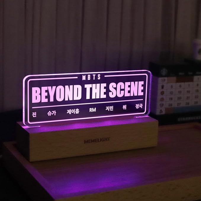 BTS Night Light, Beyond The Scene Lamp, Kpop Merchandise, Korean Idol Lamp for Army, 7RGB Color, Dimmer, 8.3 x 4.2 x 1.7