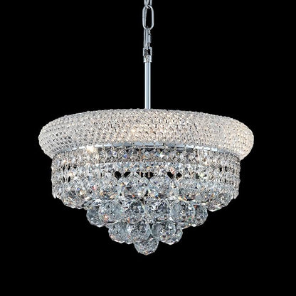Crystal Chandeliers for Dining Room Light Fixture Over Table, Empire Style K9 Crystal Chandeliers for Bedroom, 4 Lights Chrome Luxury Lighting Fixtures for Entryway Kitchen Island Foyer D15 Inch