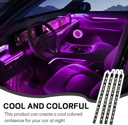 Car LED Strip Light, 12V 48 LED Interior Atmosphere Lights Under Dash Ambient Night Light, Auto Interior Decorative Lamp with Cigarette Adapter Plug (Pink Purple, Cigarette Lighter)