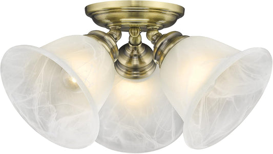 Livex Lighting 1358-01 Essex Ceiling Mount, Antique Brass