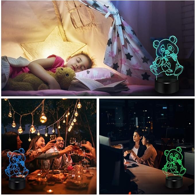 BASSI Panda Gift Panda Lamp for Kids, 16 Colors Changing Remote Control Night Light Panda Toy - Birthday for Boys Girls Age 3 4 5 6 7 8 9 Teenages