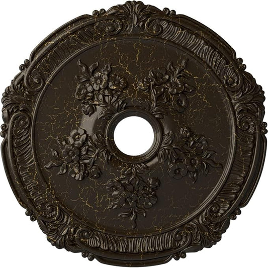 Ekena Millwork CM26ATSHC Attica with Rose Ceiling Medallion, Stone Hearth Crackle, 26"OD x 3 3/4"ID x 1 1/2"P