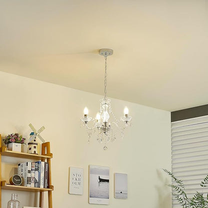 Luvkczc Chandeliers for Dining Room, 3-Light Acrylic Ceiling Light Adjustable Chain&E12 Base Pendant Light for Bedroom, Dining Room, Living Room