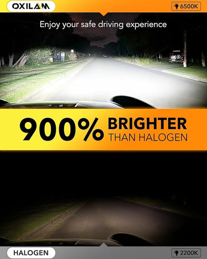 OXILAM H1/H1LL LED Bulbs 30000LM 6500K White Ultra-Bright, 5 Min Quick Install, 60000H Lifespan, No Flicker, 99% Compatibility