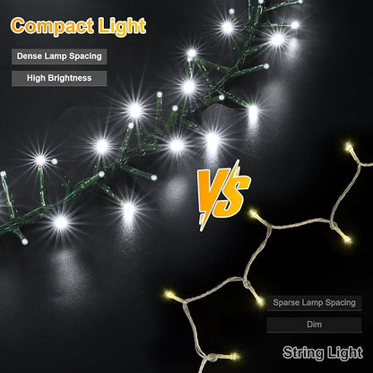 LAMPHOME 500 LED White Christmas String Lights, Plug in Twinkle Fairy Lights with 8 Modes & Timer, Waterproof Connectable Lights for Indoor Outdoor Home Party Wedding Bedroom Tree Decoration